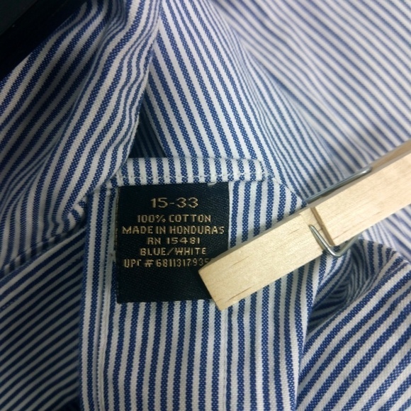 Member's Mark Blue White Stripe Shirt 15/33 - Picture 5 of 7
